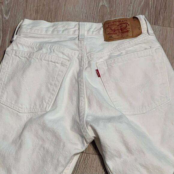 Vintage 90s Levi’s 501 XX USA Jean White Straight Leg Rigid Denim 27 24 x 29 2 - Picture 5 of 12